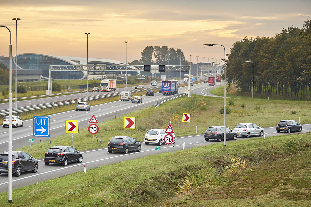 Decoratieve foto van de snelweg A58 tussen Tilburg en Breda